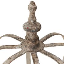 gjenstander Vintage Lantern Crown Metal med Glass Grå Ø14cm H18,5cm