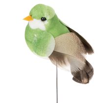 gjenstander Dekorative fugler, kunstig hjemmedekor, vårfest, med fargerik fjærdrakt laget av ekte fjær, 5 cm, 18 stk.