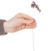gjenstander Dekorative fugler, kunstig hjemmedekor, vårfest, med fargerik fjærdrakt laget av ekte fjær, 5 cm, 18 stk.