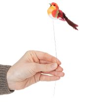 gjenstander Kunstig fugl med ståltråd til håndverk, fargerik dekorasjon for enhver årstid, 8 cm, 12 stk.