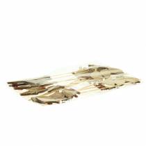 gjenstander Vårpyntfugler med pinneved assortert H10,5cm 12 stk