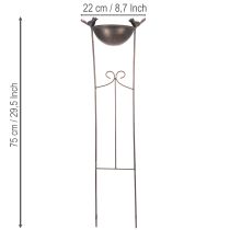 gjenstander Dekorativt fuglebad, blomsterskål med espalier, nostalgisk utseende, stilig hagetilbehør, 75 cm