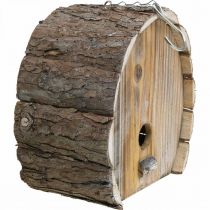 gjenstander Dekorativ hekkekasse Fuglehus Tre Hagedekor Naturlig Hvitvasket H22cm B21cm