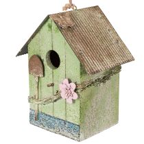 gjenstander Fuglehus med blomsterdekorasjon, romantisk landstedsdekorasjon, 19 cm