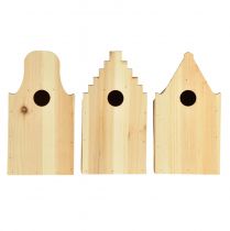 gjenstander Birdhouse Wooden Brod Box Blåmeis Gran H22,5cm 3stk