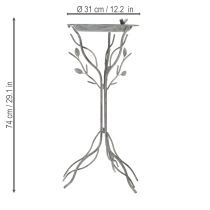 gjenstander Dekorativt fuglebad med delikat bladmønster i vintagestil, 74 cm