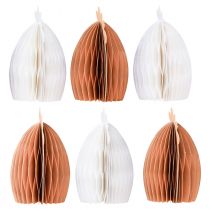 gjenstander Honeycomb kylling bordpynt påske hvit oransje 11×6,5×12cm 6stk