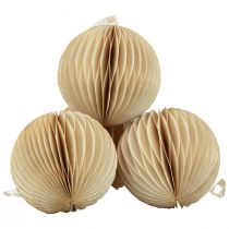 gjenstander Honeycomb balls honeycomb balls Julekrem gull Ø8cm 4stk