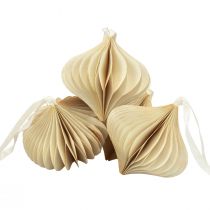 gjenstander Honeycomb balls honeycomb balls løk krem hvitt gull Ø8cm 4 stk
