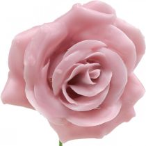 Voksroser deco roser voksrosa Ø8cm 12p