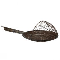 gjenstander Veggdekor metall dekorativ kurv rust dekorativ panne brun H58cm