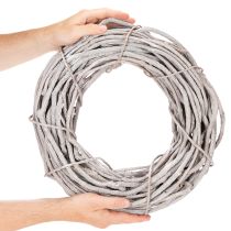 gjenstander Kransdekorasjon av piletre, krans laget av hvitkalkede grener, 40 cm