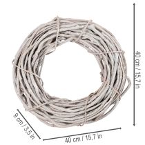 gjenstander Kransdekorasjon av piletre, krans laget av hvitkalkede grener, 40 cm