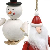 Juletrepynt tre Julenissen og snømann 11cm sett med 2