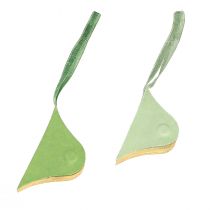 gjenstander Vintage julepynt, grønt og gullpapir, Ø8 cm, sett med 4