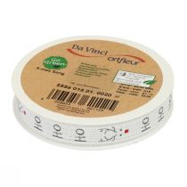 gjenstander Gavebånd Jule Julebånd Hohoho hvit 15mm 20m