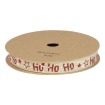 gjenstander Julebånd “Ho Ho Ho” gavebånd beige 15mm 15m