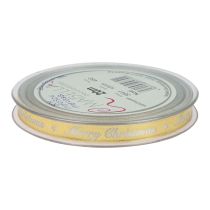 gjenstander Julebånd Merry Christmas-bånd Hvitt gull 10mm 20m