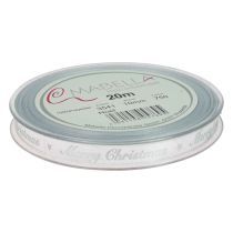 gjenstander Julebånd Merry Christmas-bånd Sølv Hvit 10mm 20m