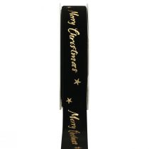gjenstander Gavebånd Julebånd sort fløyelsbånd 25mm 20m