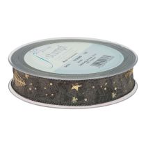 gjenstander Julebånd brunt gull gavebånd gran 25mm 15m