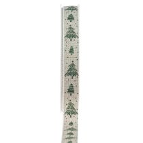 Julebånd gran gavebånd naturgrønn 15mm 20m