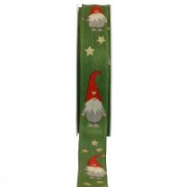 gjenstander Julebånd Gnome Grønn 25mm 20m