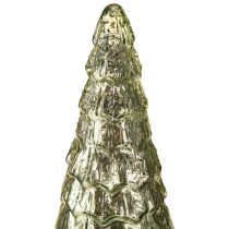 gjenstander Juletre med LED-belysning vintage grønn gull 38cm