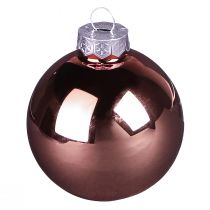 gjenstander Juletrekuler laget av glass rosa aprikos Ø6cm 24 stk