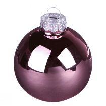 gjenstander Juletrekuler laget av glass rosa aprikos Ø6cm 24 stk