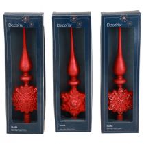 gjenstander Juletre topper rød Juletre topper glass H34cm 1 stk