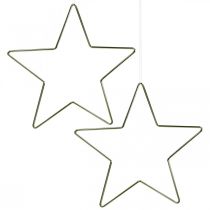 Julepynt metallstjerne gull dekorasjon stjerneheng 20cm 6stk