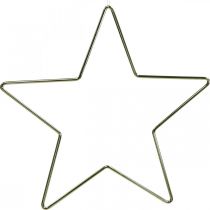 Julepynt metallstjerne gull dekorasjon stjerneheng 20cm 6stk