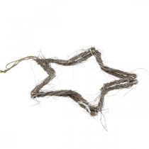 gjenstander Julepynt stjerne vindusdekor vasket hvit alm Ø40cm 2stk