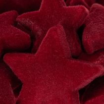 gjenstander Julepynt, stjerner, bordeaux flokket, borddekorasjon, 4-5 cm, 40 stk.