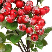 gjenstander Julegrener med røde bær, vinterpynt, harpebærrød snødd L58cm