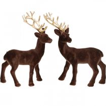 gjenstander Julepynt hjort til plass brun, gull 20cm 2stk