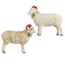 gjenstander Julefigurer sau med lue og skjerf L16cm 2 stk