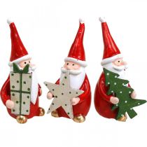 Julefigurer julenisse dekorasjonsfigurer H8cm 3stk