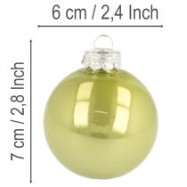 gjenstander Julekulesett, fargerike skinnende julekuler, 60 mm, 24 deler