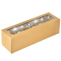 gjenstander Julekuler i glass, sett med 3 – lyseblå, blå, metallisk blå og matt, med oppheng, 6 cm, 24 deler