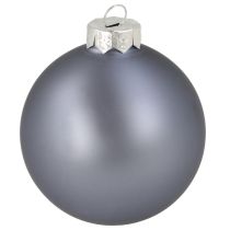 gjenstander Sett med blå/sølvfargede glasskuler – matte og blanke, glassdekorasjoner til vinterblomsteroppsatser, 7,5 cm, 12 deler