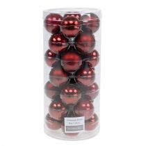 gjenstander Julekuleglass Ø4cm Bordeauxmix 24 stk