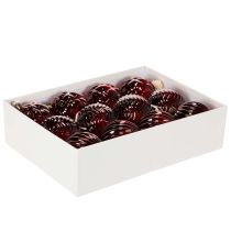 gjenstander Julekuler, glass, røde, 8 cm, 12 stk.