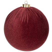gjenstander Julekule, rød fløyelslook, til oppheng, 15 cm, 3 stk.