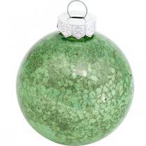 gjenstander Julekule, juletrepynt, glasskule grønn marmorert H6,5cm Ø6cm ekte glass 24 stk.