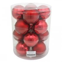 gjenstander Juletrekule, trepynt, julekule rød H8,5cm Ø7,5cm ekte glass 12stk