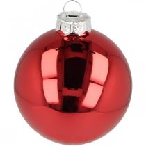 gjenstander Juletrekule, trepynt, julekule rød H8,5cm Ø7,5cm ekte glass 12stk