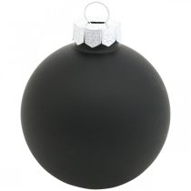 gjenstander Mini juletreball, trepyntblanding, julekuler sort H4,5cm Ø4cm ekte glass 24 stk.