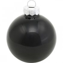 gjenstander Mini juletrekuler, blanding av trepynt, julekuler svart H4,5cm Ø4cm ekte glass 24stk